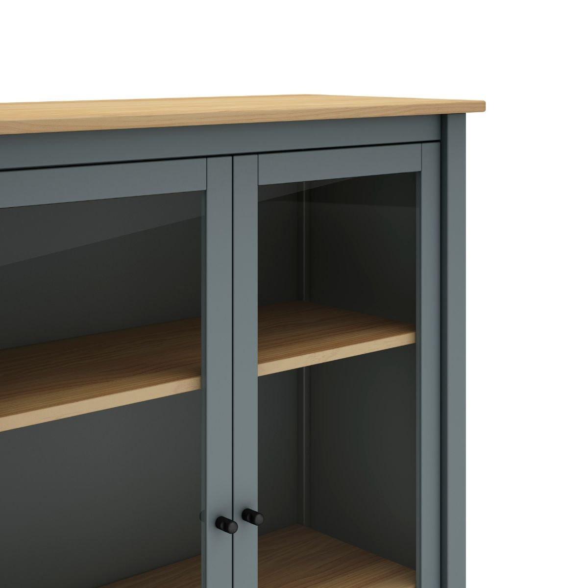 VITRINE 2 Türen L90 x H110 cm - Misti - Grün, Holz (40/110/90cm) - Calicosy