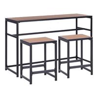 GARTENMÖBEL-SET 2-Sitzer Schwarz Avetrana - Hellbraun/Schwarz, Metall - Beliani