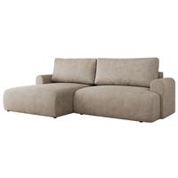 ECKSCHLAFSOFA TONO L Beige Struktur - links - Beige/Schwarz, Kunststoff/Textil (260/150cm) - MKS