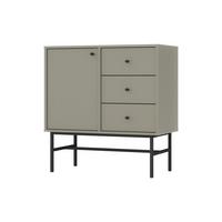 KOMMODE TORINO 84/86/41 cm mit 3 Schubladen 1 Türen Hellgrün - Schwarz/Hellgrün, Holzwerkstoff (84/86/41cm) - MASSENO