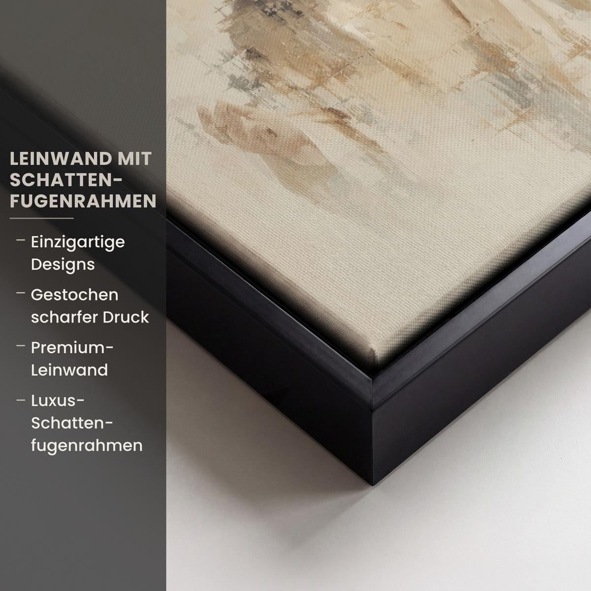 LEINWAND Bilder mit Rahmen - Porträt - Abstrakt - Jesus - Beige - 20x20 - Beige, Textil (20/20cm) - MuchoWow