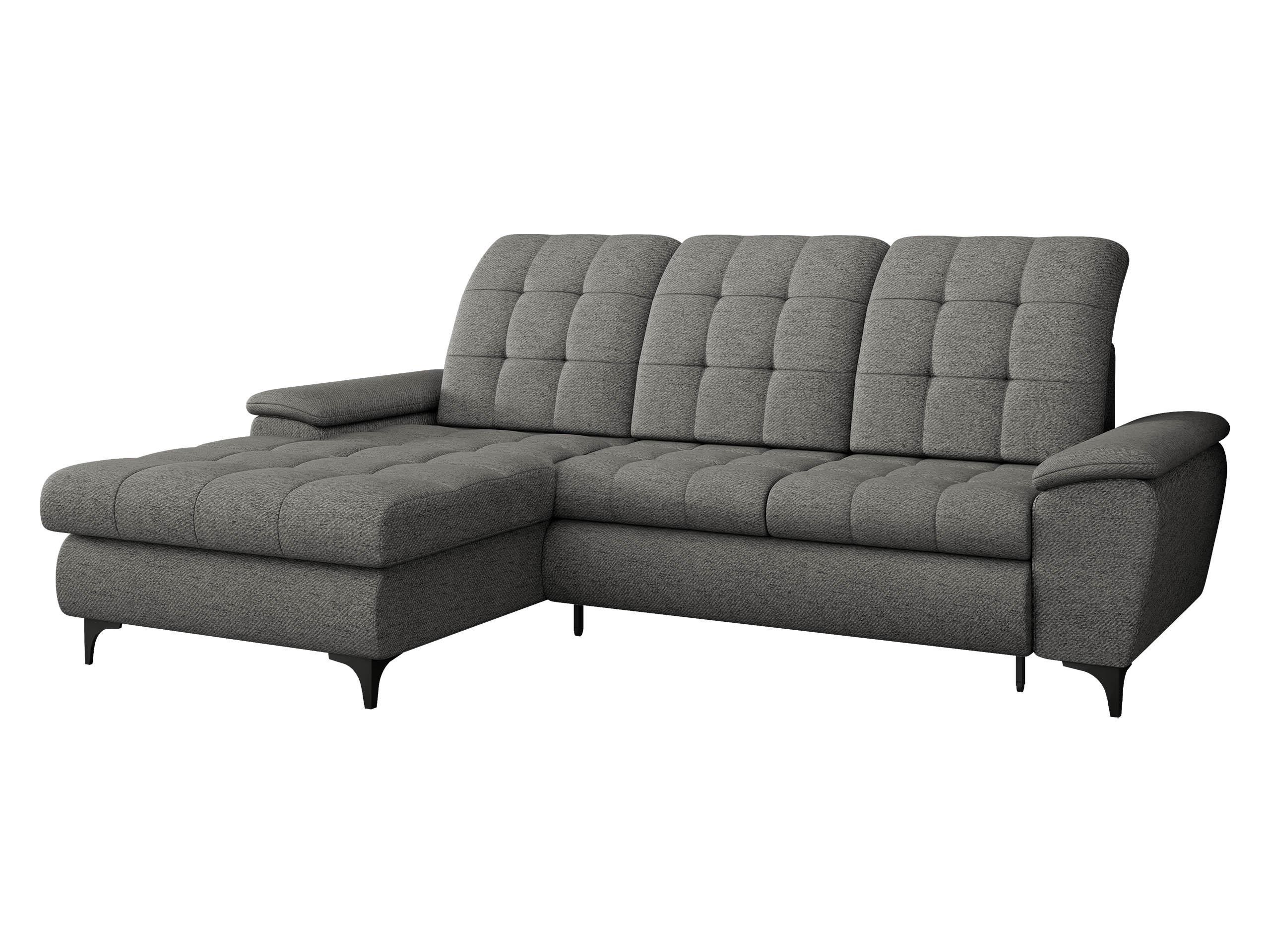 ECKSOFA Crystal, Seite: Links - Dunkelgrau/Schwarz, Holz/Textil (260/182cm) - MIRJAN24