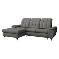 ECKSOFA Crystal, Seite: Links - Dunkelgrau/Schwarz, Holz/Textil (260/182cm) - MIRJAN24