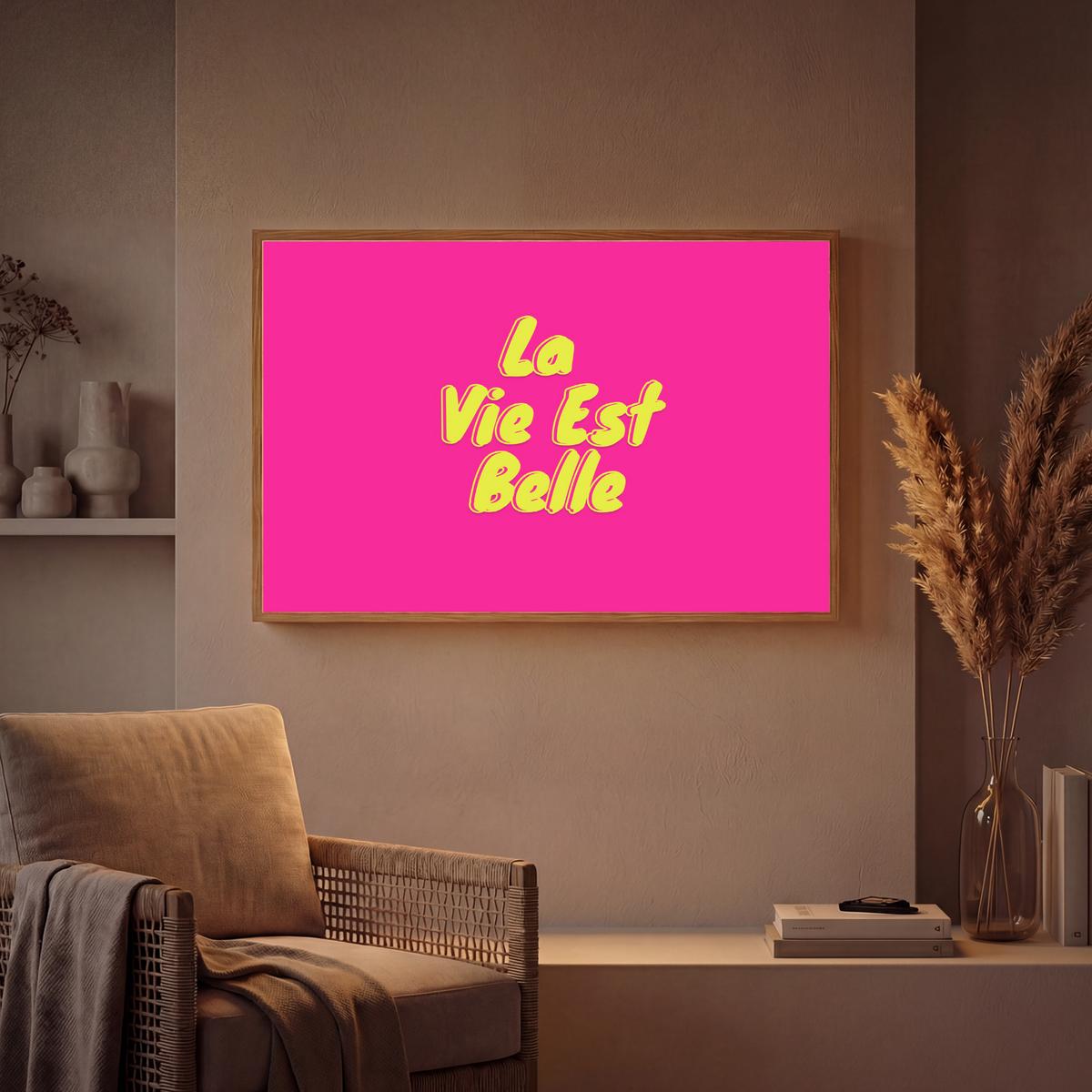 WANDLEUCHTE MIT AKKU Zitat - Retro - Rosa 100x70 cm - Pink, Holzwerkstoff (100/70/8cm) - OnlyWow