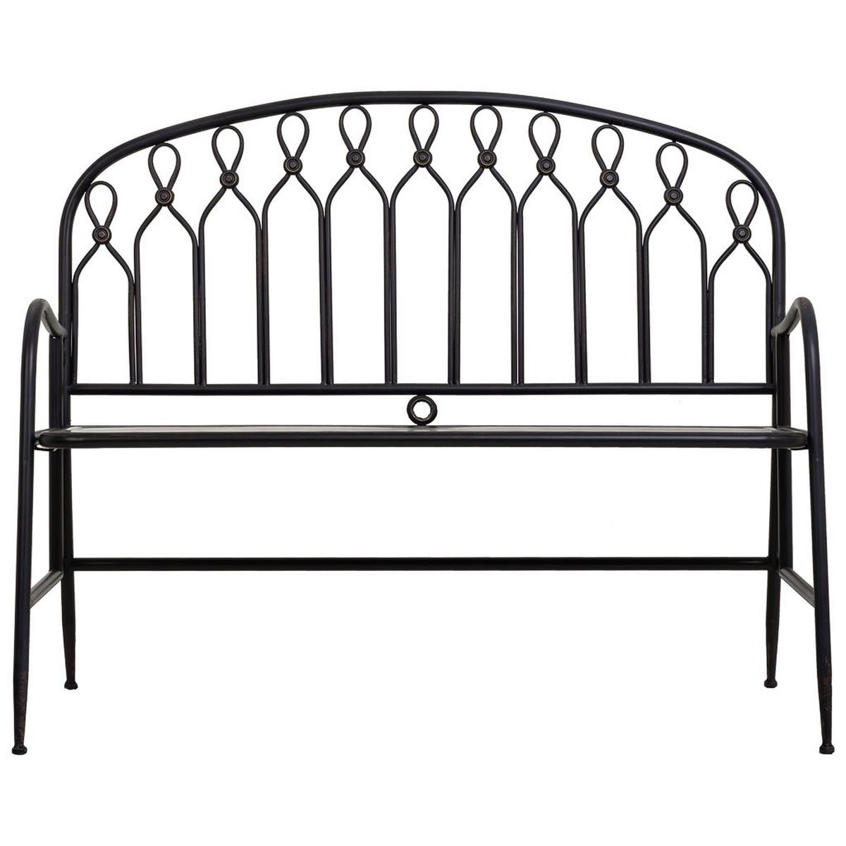 BANK 118x56x98 - Schwarz, Metall (118/98/56cm) - Wanderlust