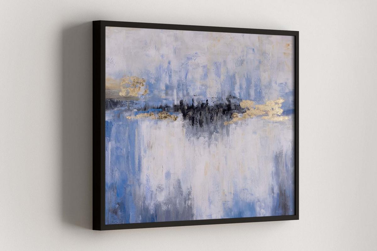 ACRYLBILD HANDGEMALT 100/75 cm - Blau/Weiß, Holz/Textil (100/75cm) - KUNSTLOFT
