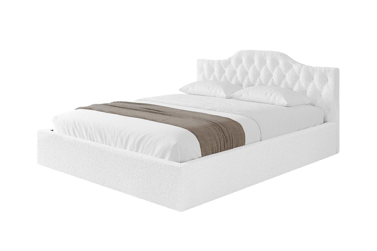 POLSTERBETT mit Bettkasten und Lattenrost, Boxbett ohne Matratze - FALIO-V1 200x200 Weiß - Weiß, Holzwerkstoff/Textil (200/200cm) - ALTDECOR