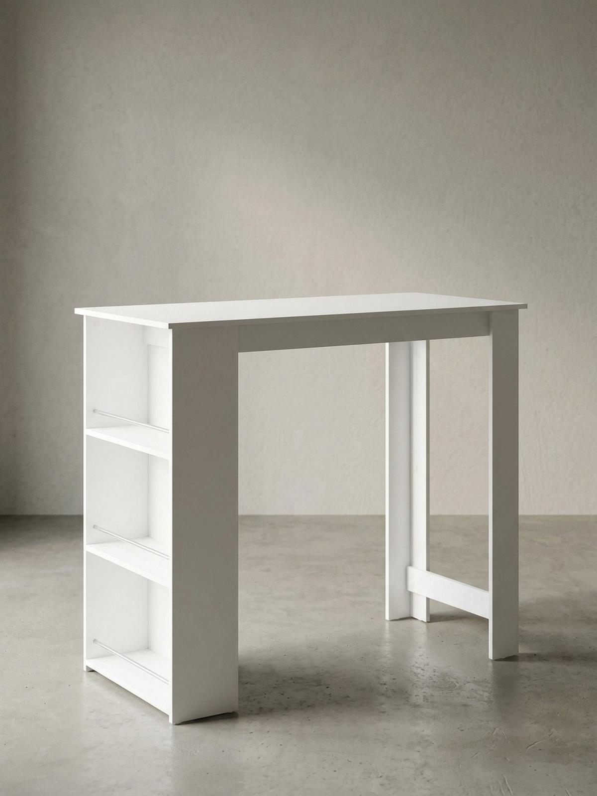 KÜCHENTRESEN GANDER Edelstahl 3 Fächer Ablage, Weiß 120x60x107 cm - Weiß, Holz/Metall (60/120/107cm) - KADIMA DESIGN