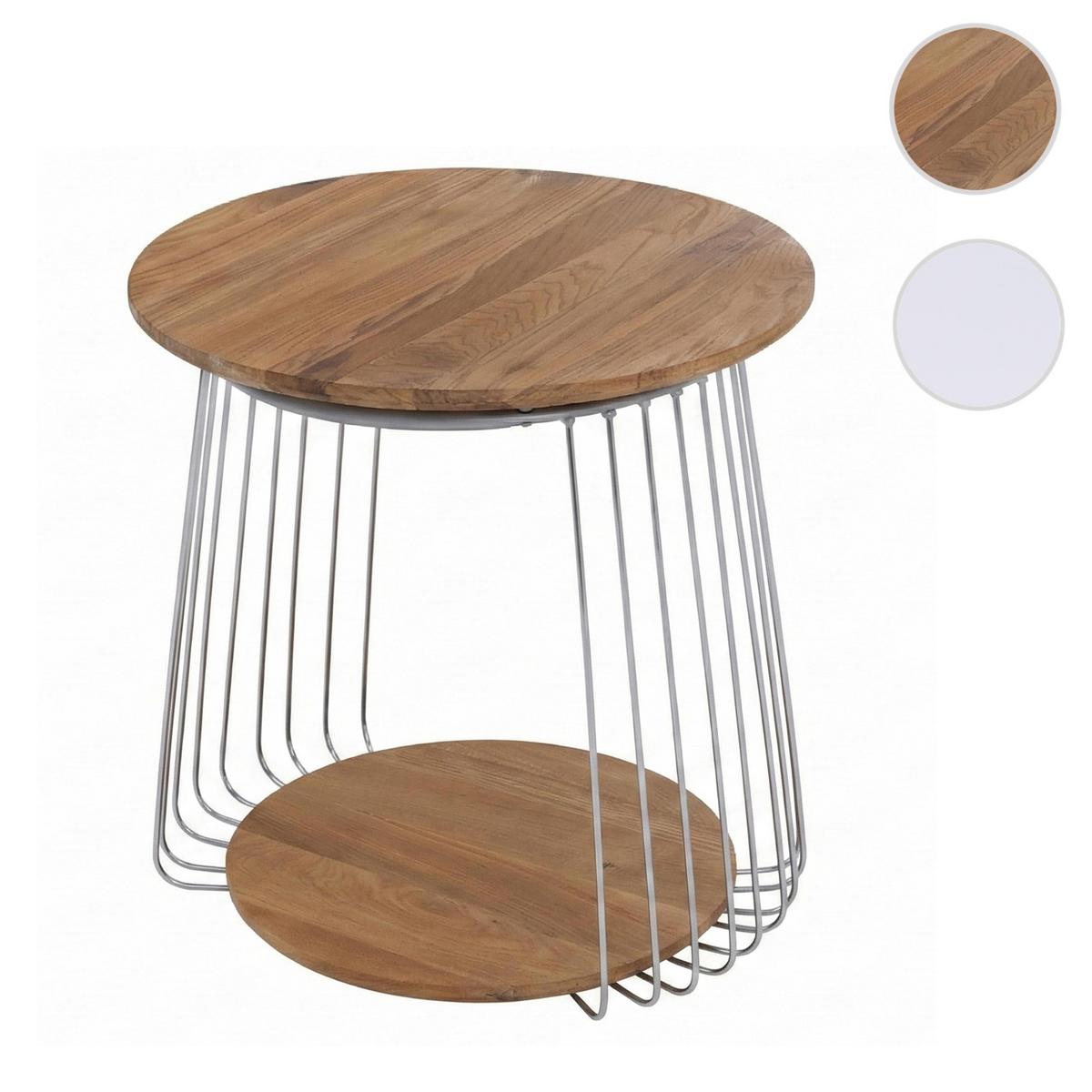 COUCHTISCH rund Braun, Silber - Silberfarben/Braun, Holz (50/50/52cm) - MCW