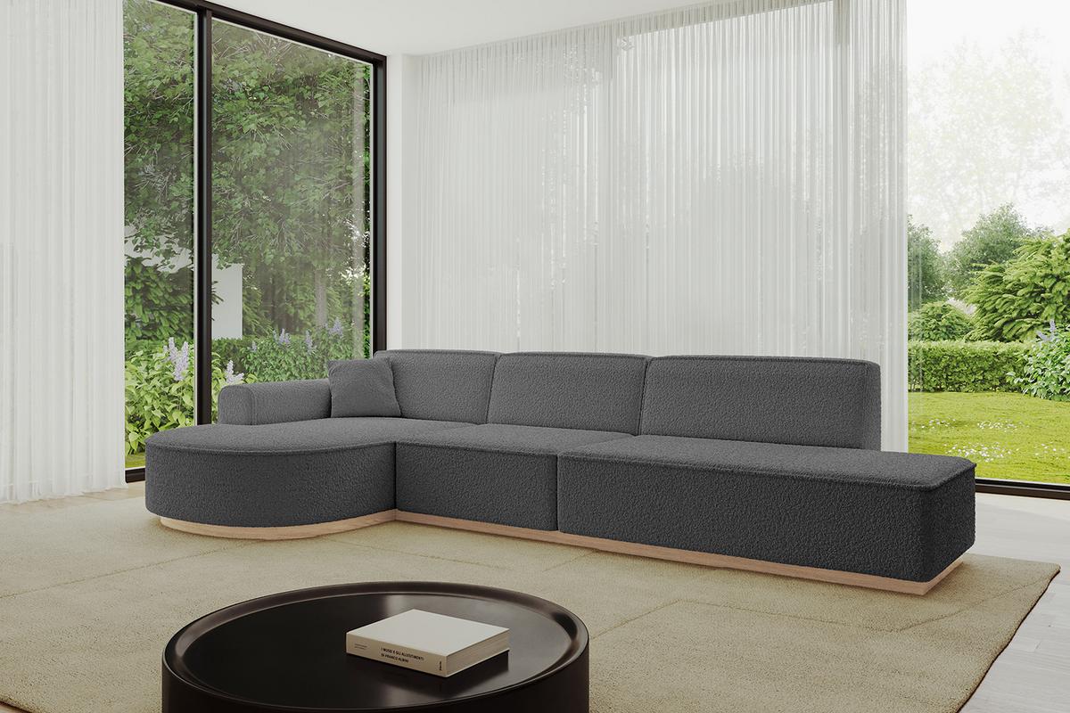 ECKSOFA Ottomane Links ARRIO-L2 - 328x171x83 cm Grau - Grau, Holzwerkstoff/Textil (328/171cm) - ALTDECOR
