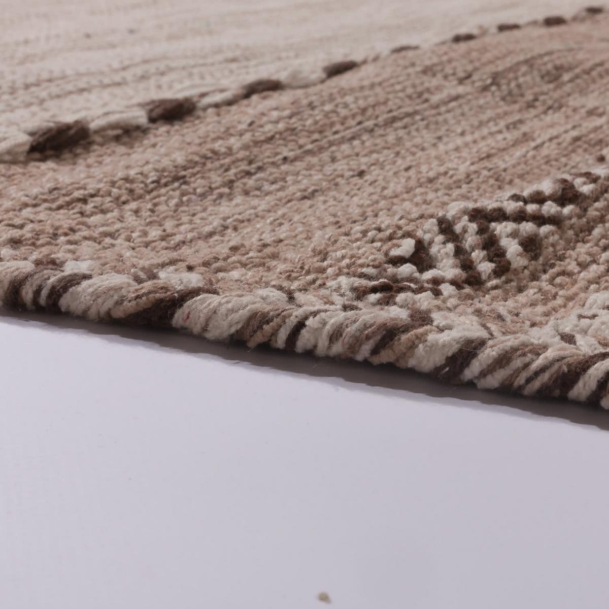 BAUMWOLLTEPPICH handgewebt wendbar, im Boho-Stil, Beige, 80 x 150 cm - Beige, Textil (150/80cm) - KADIMA DESIGN