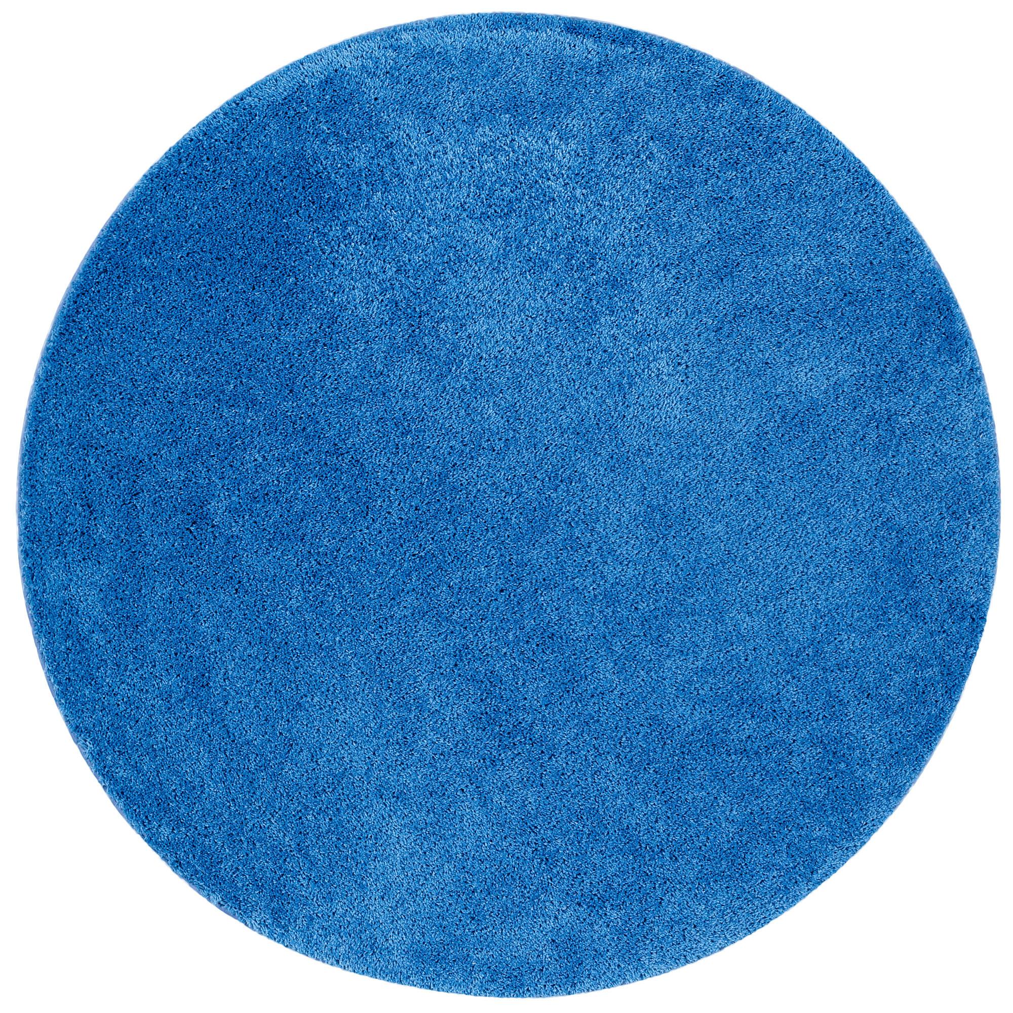 HOCHFLOR SHAGGY TEPPICH PALACE RUND - Blau, Textil (133/133cm) - Snapstyle