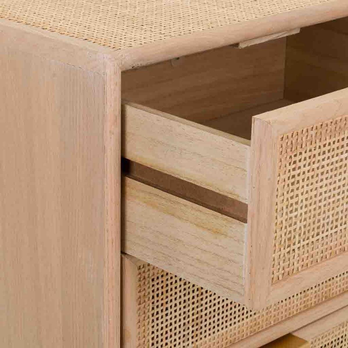 KOMMODE aus MDF und Gitter, braun, 42x37x101cm - Braun, Holzwerkstoff (42/100.5/36.5cm) - Wanderlust