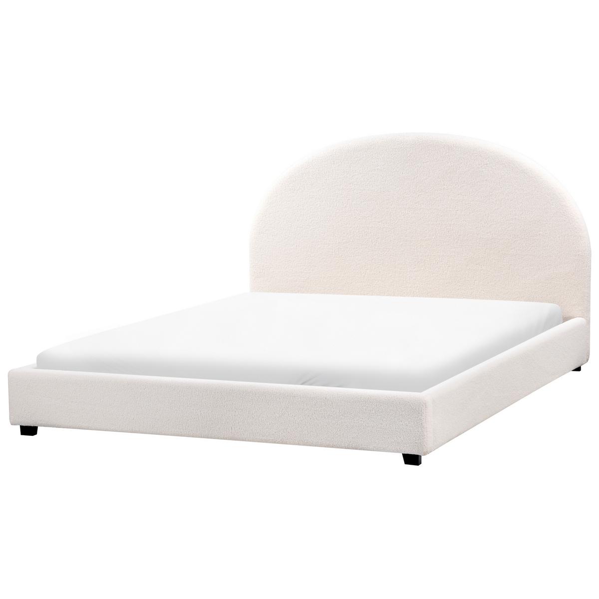 BETT mit Lattenrost 160/200 cm Cremeweiß Vaucluse - Weiß, Textil (160/200cm) - Beliani