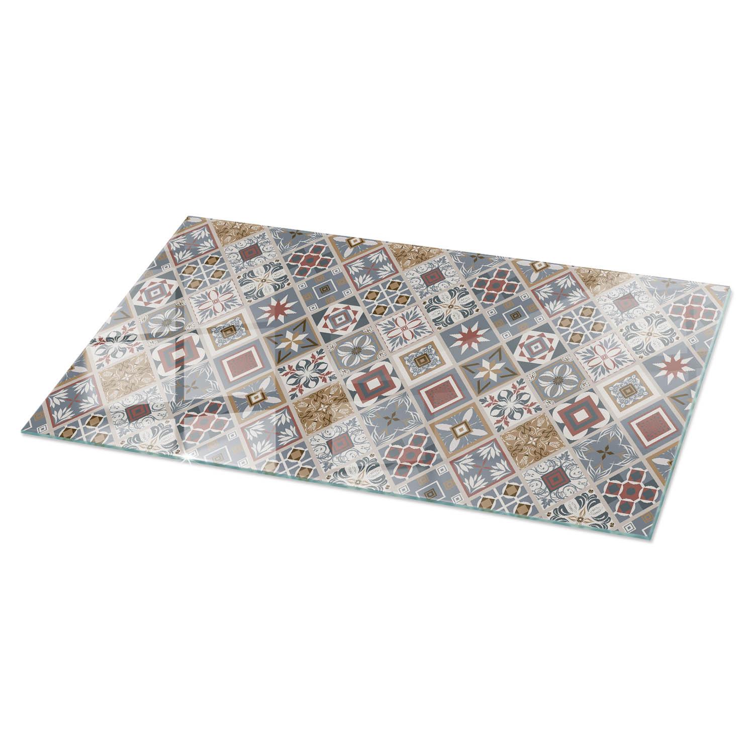 TISCHPLATTE 140x70 cm Mosaikmuster mit Ornamenten - Multicolor/Grau, Glas (0.4/140/70cm) - TULUP