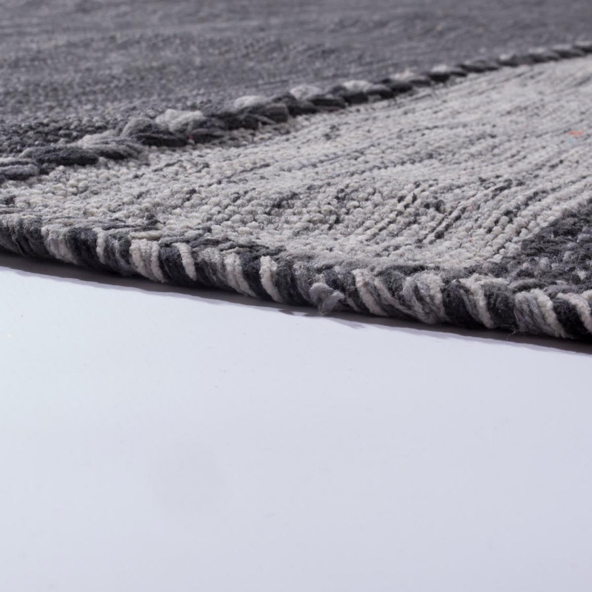 BAUMWOLLTEPPICH handgewebt wendbar, im Boho-Stil, Grau, 160 x 220 cm - Grau, Textil (220/160cm) - KADIMA DESIGN