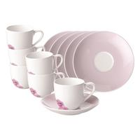 ESPRESSOTASSEN MIT UNTERTASSEN Rose Garden rosa 70 ml 6er Set - Rosa, Keramik (11.7/7.7/11.7cm) - Villeroy & Boch