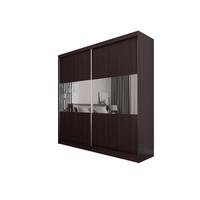 SCHWEBETÜRENSCHRANK ROSALIA 200/216/61 cm 2-türig mit Spiegel Wengefarben - Wengefarben, Holzwerkstoff (200/216/61cm) - MASSENO