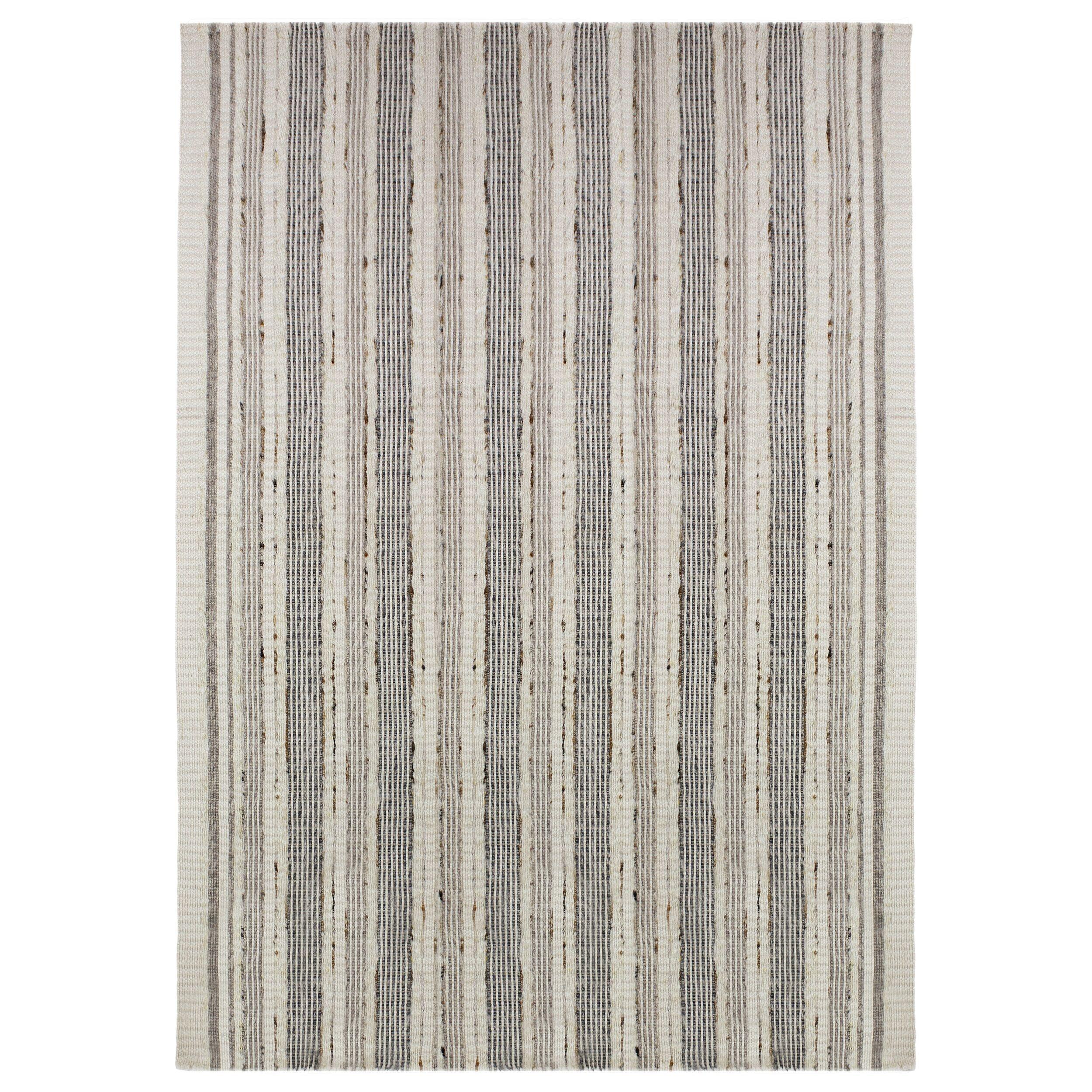 TEPPICH aus Wolle handgewebt HYTHE in Natur, gestreift, 160 x 230 cm - Beige, Textil (230/160cm) - KADIMA DESIGN