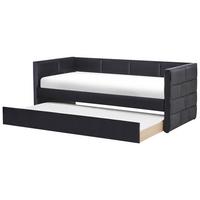 AUSZIEHBETT 90x205 cm Schwarz Chavonne - Schwarz, Textil (90/205cm) - Beliani