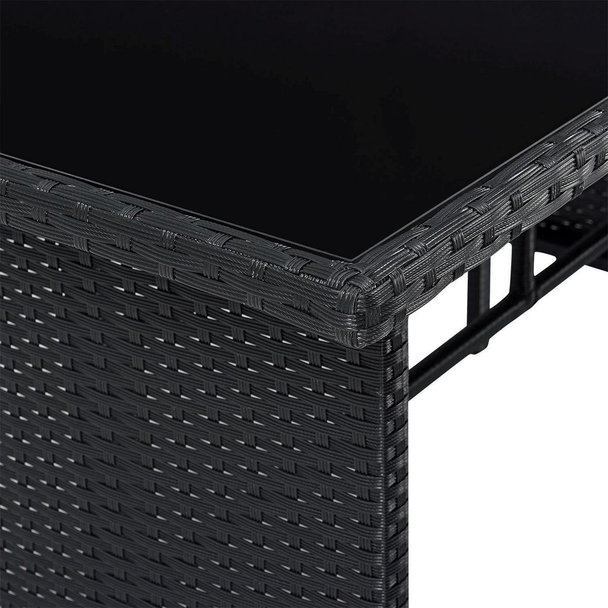 LOUNGEGARNITUR Manacor schwarz,creme - Creme/Schwarz, Kunststoff/Metall - Juskys