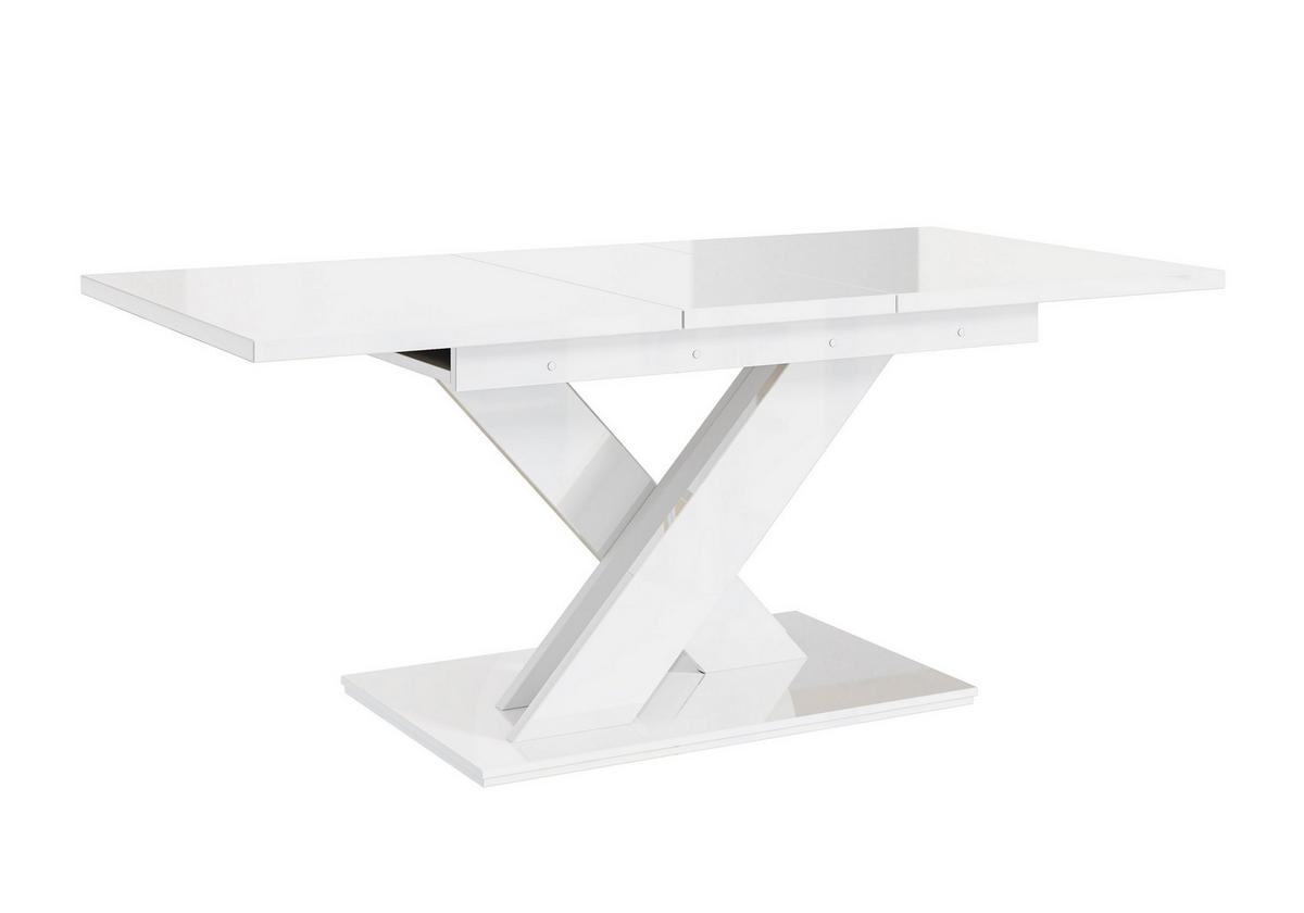 ESSTISCH RUDEN Ausziehbar 140 - 180 / 80 x 76 cm - Weiß Hochglanz/Weiß, Holz (140/80/76cm) - MASSENO