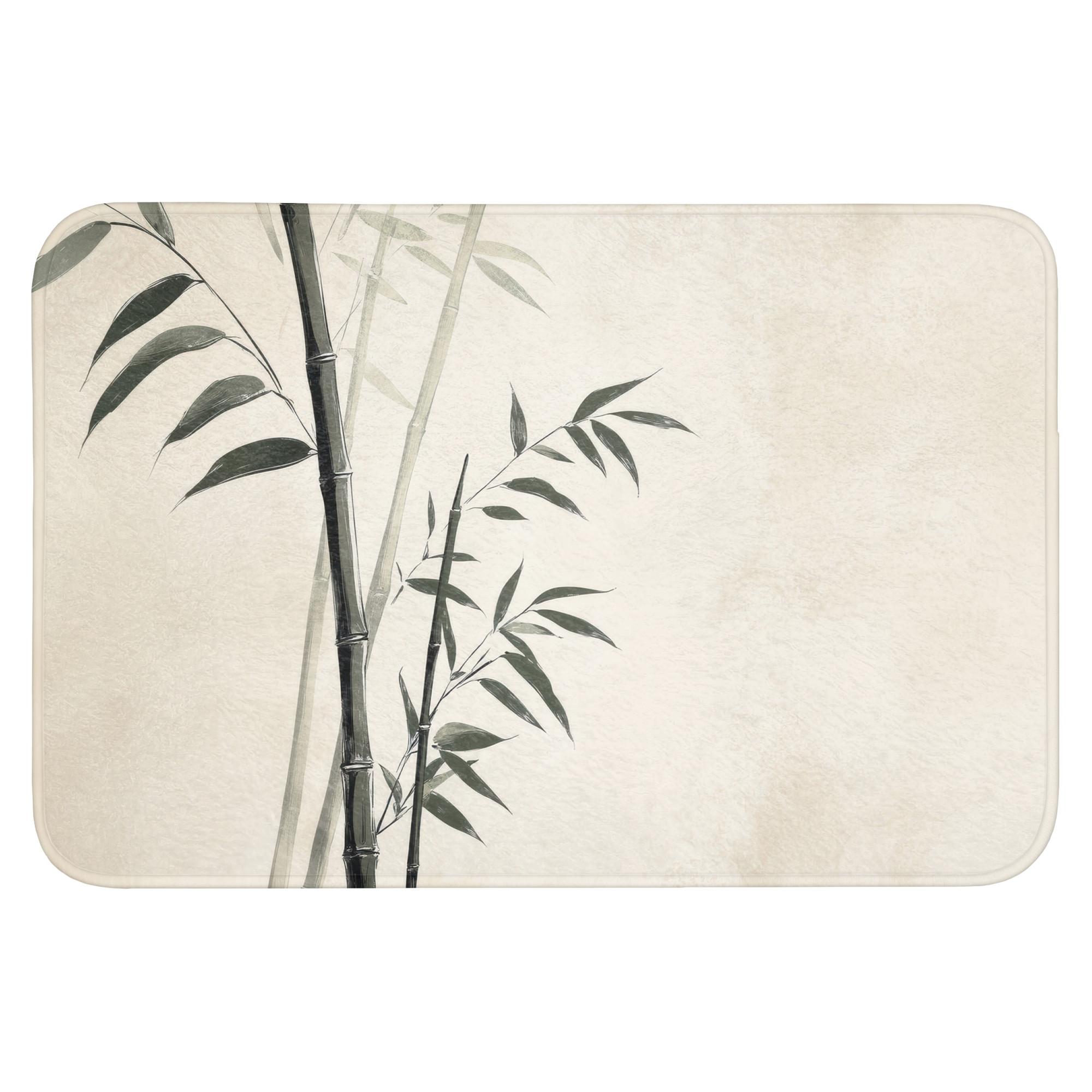 BADEMATTE Japandi - Bambus - Beige Badvorleger 90x60 cm - Ecru, Textil (90/60cm) - OnlyWow