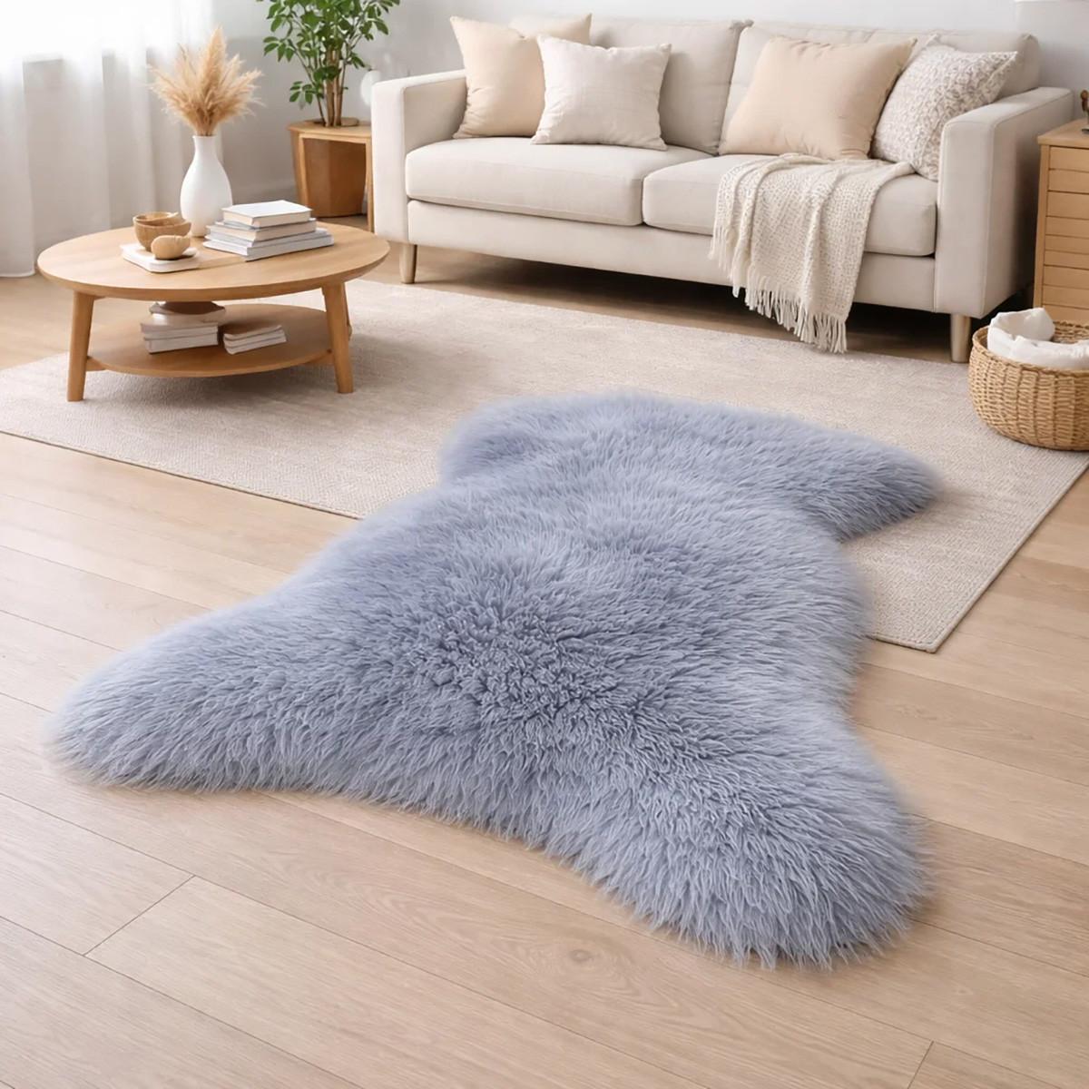 FELL Öko Lammfell Schaffell Dunkelgrau Töne wählbar ca. 135 cm - Dunkelgrau, Fell (80/135cm) - Provellus