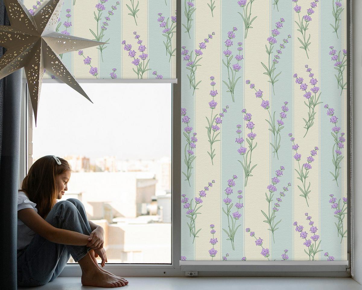 INNENROLLO - Fensterrollo - Rollo - 100x140 cm - Lila Blüten - Violett, Kunststoff (100/140/0.5cm) - TULUP