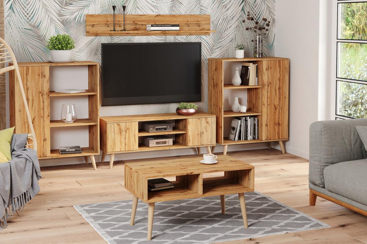 BÜCHERREGAL Fondi - Eiche Bianco, Holzwerkstoff (90/116/40cm) - RAUMHIRSCH FURNITURE