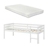 KINDERBETT Siikalatva mit Matratze - Weiß, Holz (90/200cm) - [en.casa]