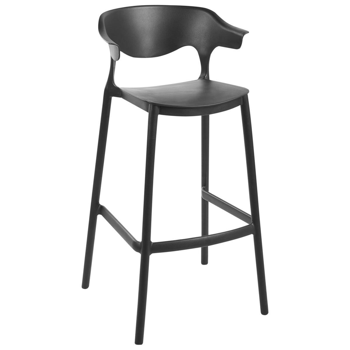 GARTEN-BARHOCKER 2er-Set Schwarz Gubbio - Schwarz, Kunststoff (48/100/48cm) - Beliani
