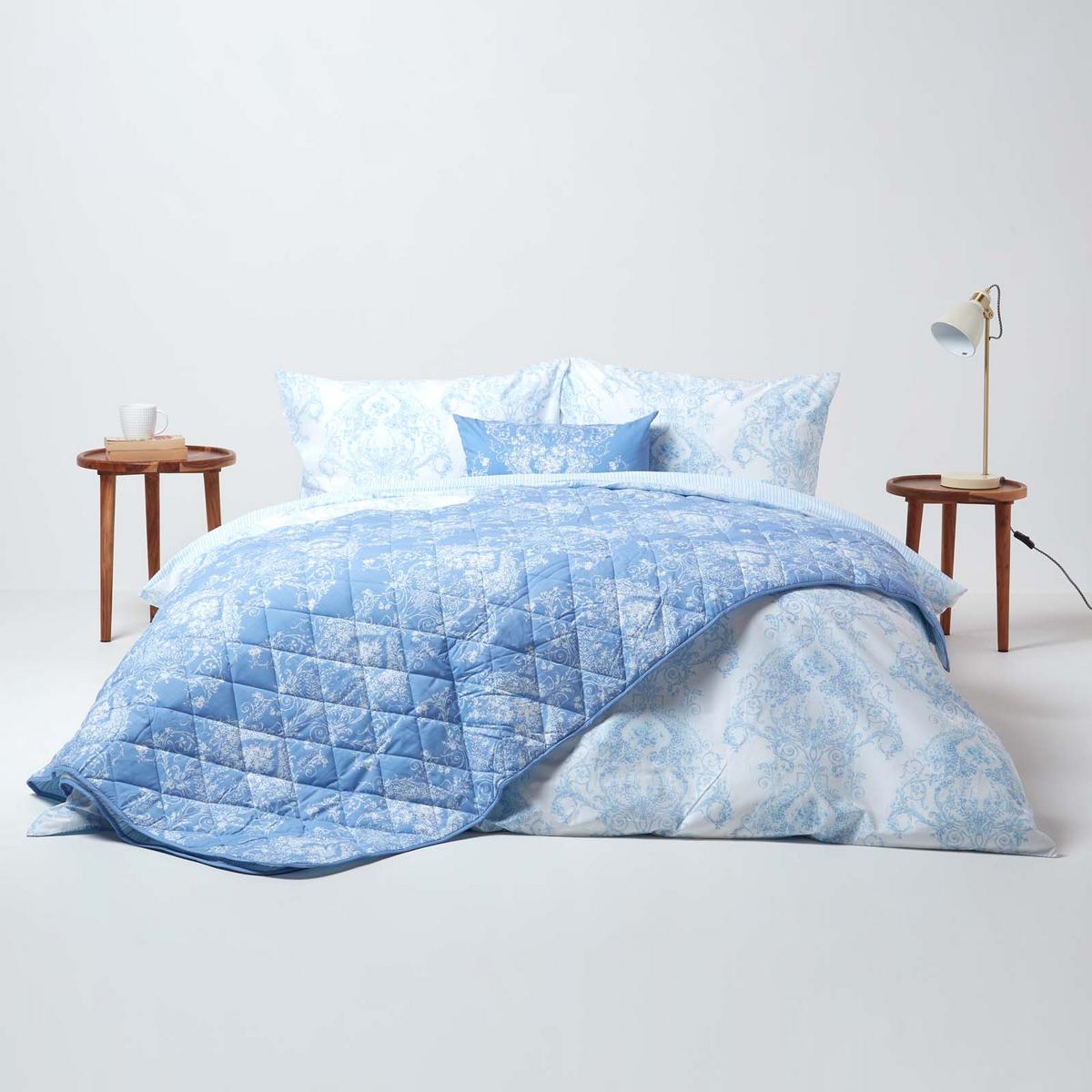 WENDEBETTWÄSCHE Toile-De-Jouy - Blau, Textil (230/220cm) - Homescapes
