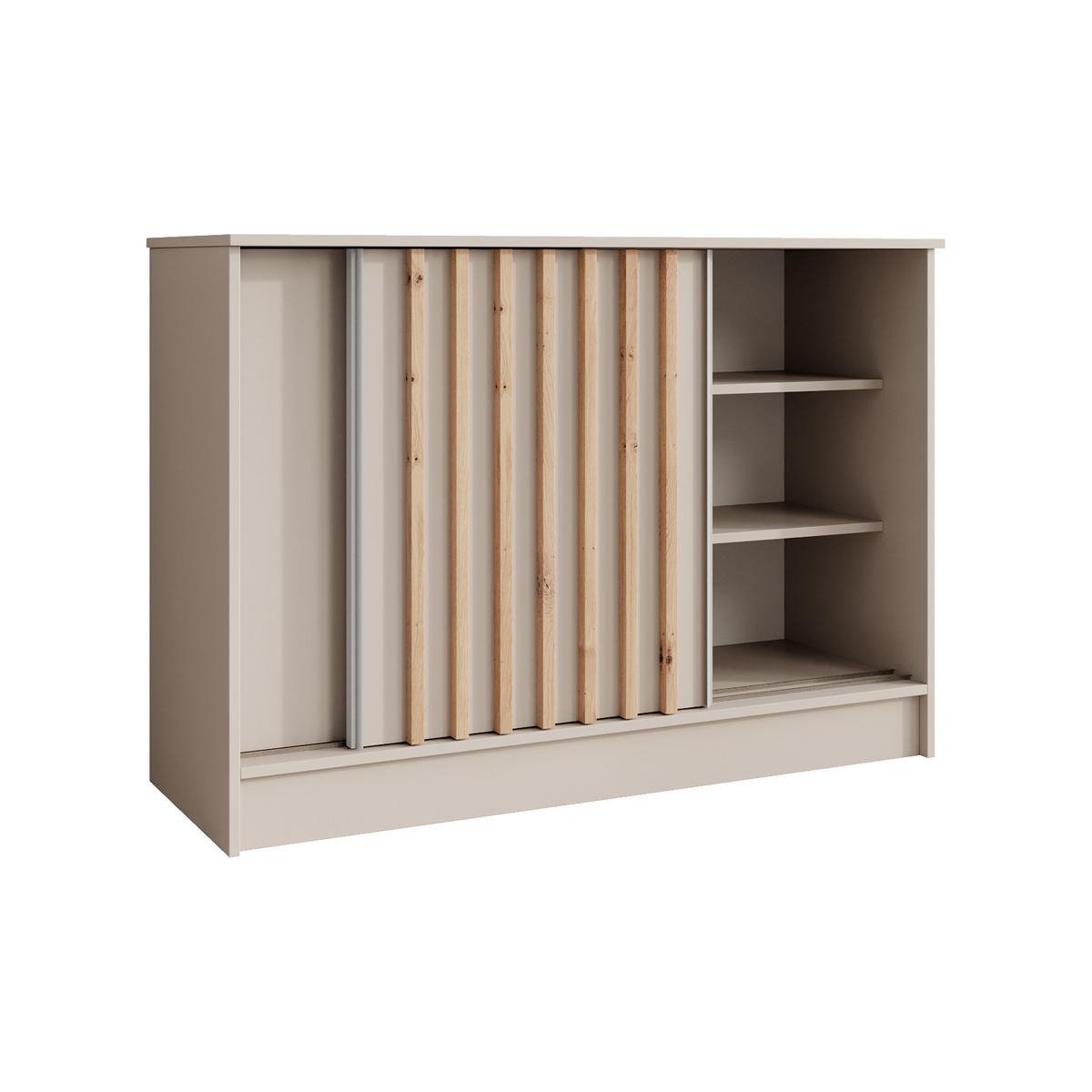 KOMMODE Horizon mit 2 Schiebetüren, Kaschmir+eiche Artisan, 120 cm - Kaschmir, Holzwerkstoff (121/85/43.5cm) - Beautysofa