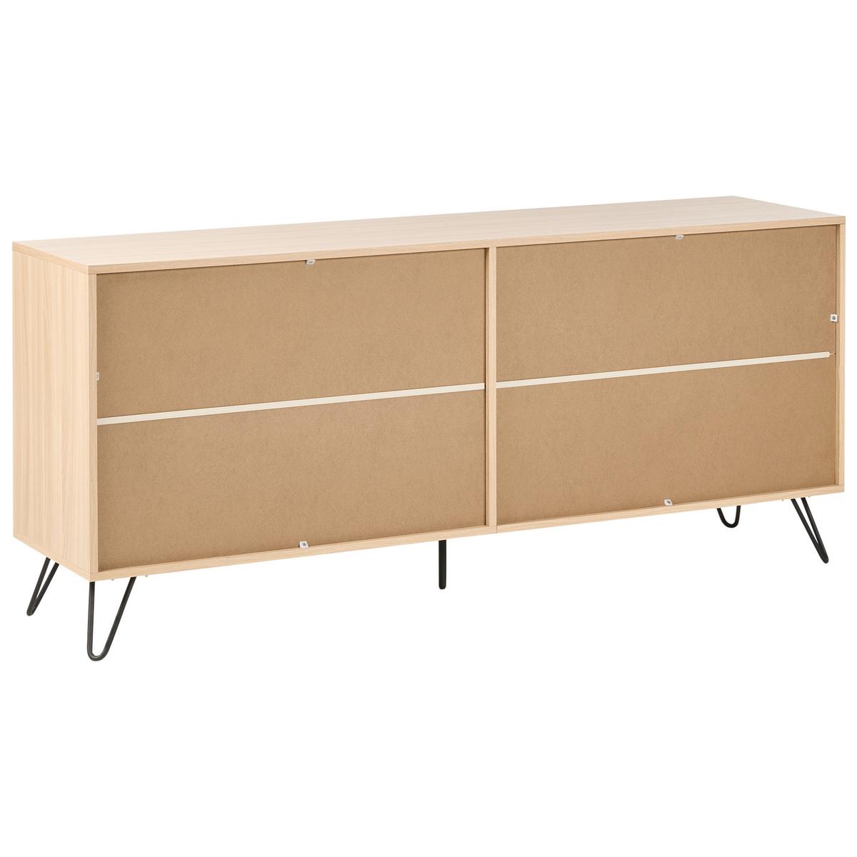 KOMMODE mit 6 Schubladen Hellbraun Cardigan - Hellbraun, Holzwerkstoff (160/70/40cm) - Beliani