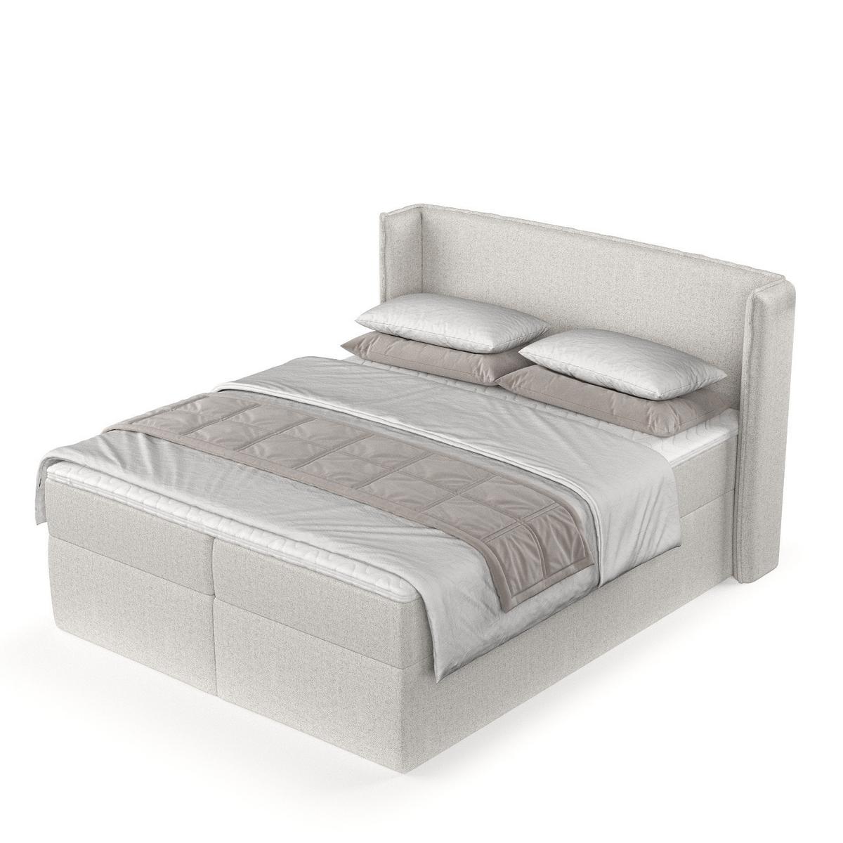 BOXBETT Viva 200/200 cm Hellbeige im Riva Stoff - Beige/Schwarz, Holz/Holzwerkstoff (200/200cm) - AltaBeds