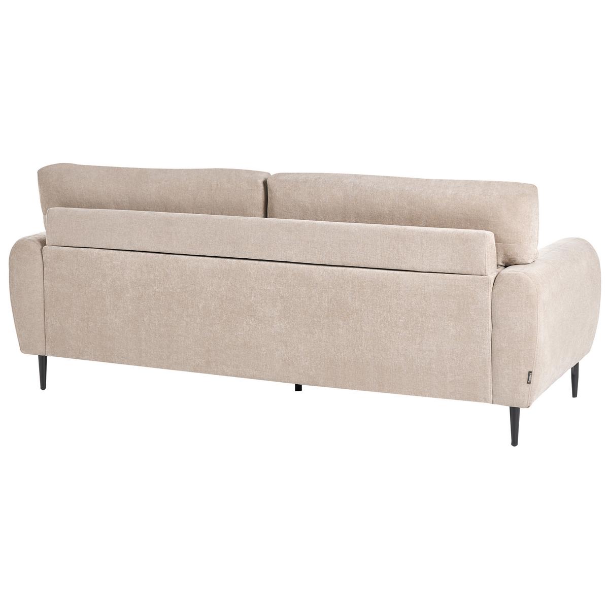 3-SITZER-SOFA Chenillegewebe Beige Skaro - Beige/Schwarz, Textil (214/87/89cm) - Beliani