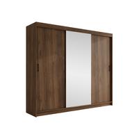 SCHIEBETÜRENSCHRANK Infinity II 250 - Nussbaumfarben/Schwarz, Holzwerkstoff/Kunststoff (250/200/58cm) - MIRJAN24