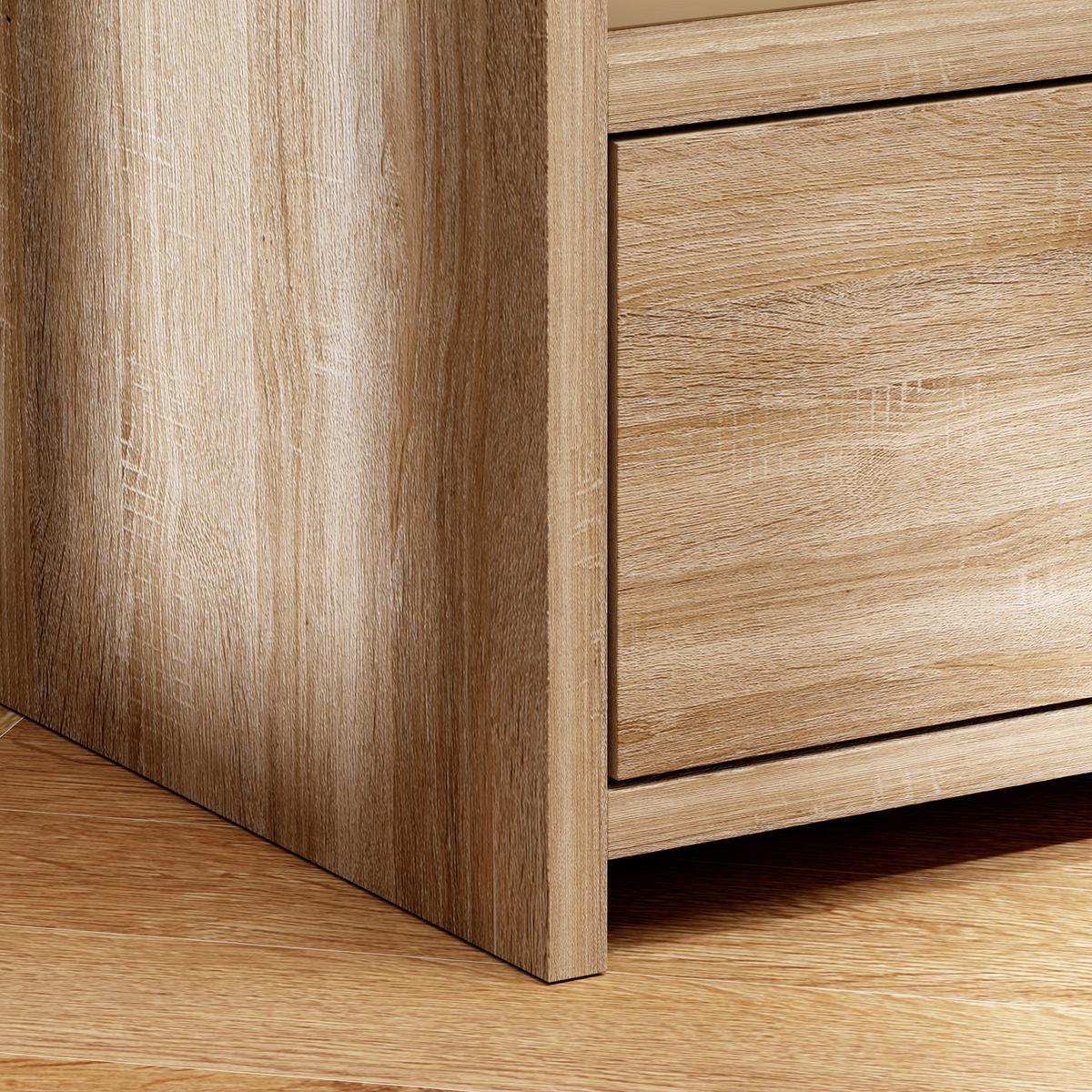 NACHTTISCH mit Schublade, Beistelltisch, Nachtschrank mit offenen Ablage Natur - Naturfarben, Holzwerkstoff (35/66/40cm) - HOMCOM