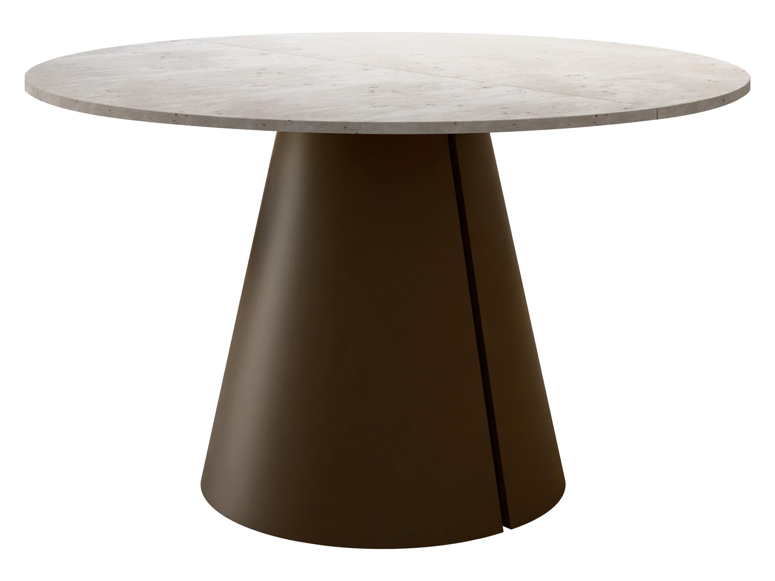 ESSTISCH Calma Braun 120 - Ecru/Braun, Holzwerkstoff/Metall (120/120/76cm) - MIRJAN24