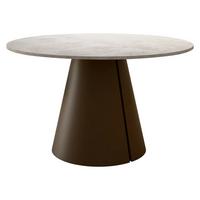 ESSTISCH Calma Braun 120 - Ecru/Braun, Holzwerkstoff/Metall (120/120/76cm) - MIRJAN24