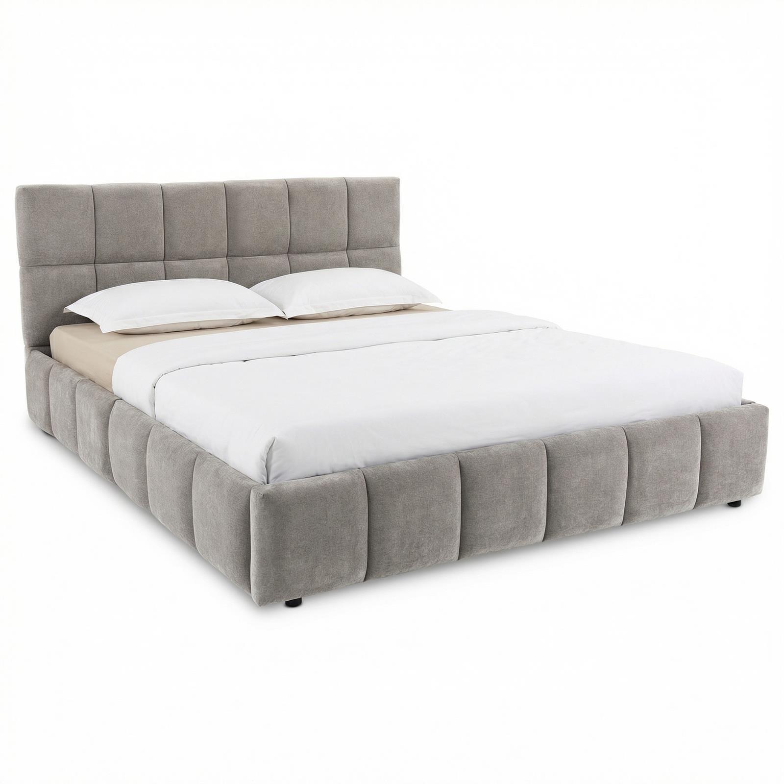 POLSTERBETT EMILIA 180x200 cm grau - Grau, Textil (180/200cm) - IDIMEX