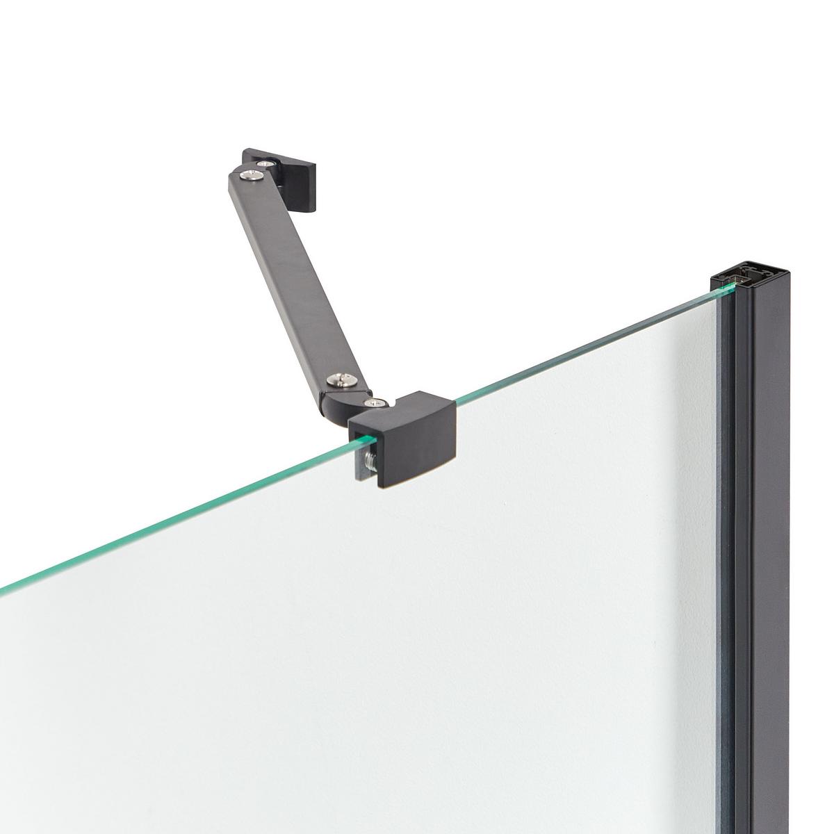 BADEWANNENAUFSATZ 140/100 cm Schwarz Tuapi - Transparent/Schwarz, Glas (100/140cm) - Beliani