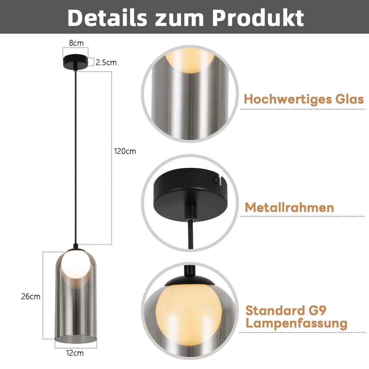 PENDELLEUCHTE Margolis 8/8/145.5 cm - Schwarz, Metall (8/8/145.5cm) - Nettlife