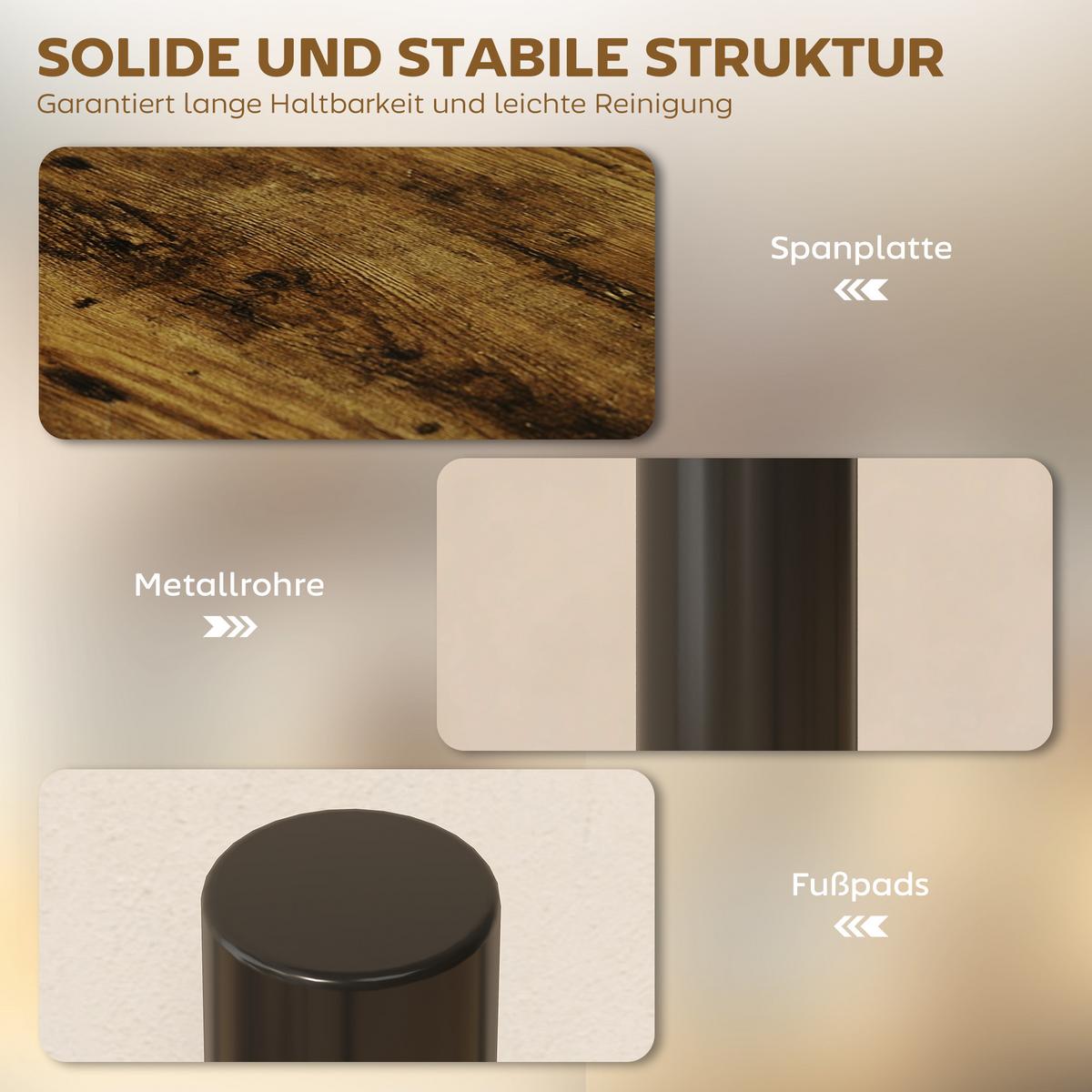 KÜCHENREGAL Spanplatte Metall Rustikal-Braun - Braun, Holzwerkstoff (18/36.5/40cm) - HOMCOM