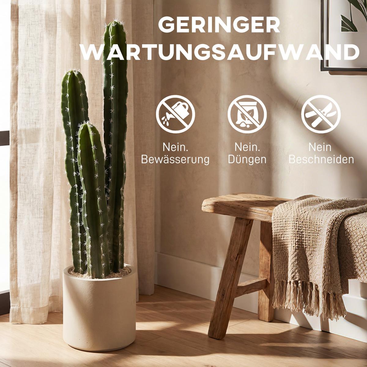 KUNSTPFLANZE Kunststoff Grün - Weiß/Grün, Kunststoff (95cm) - HOMCOM