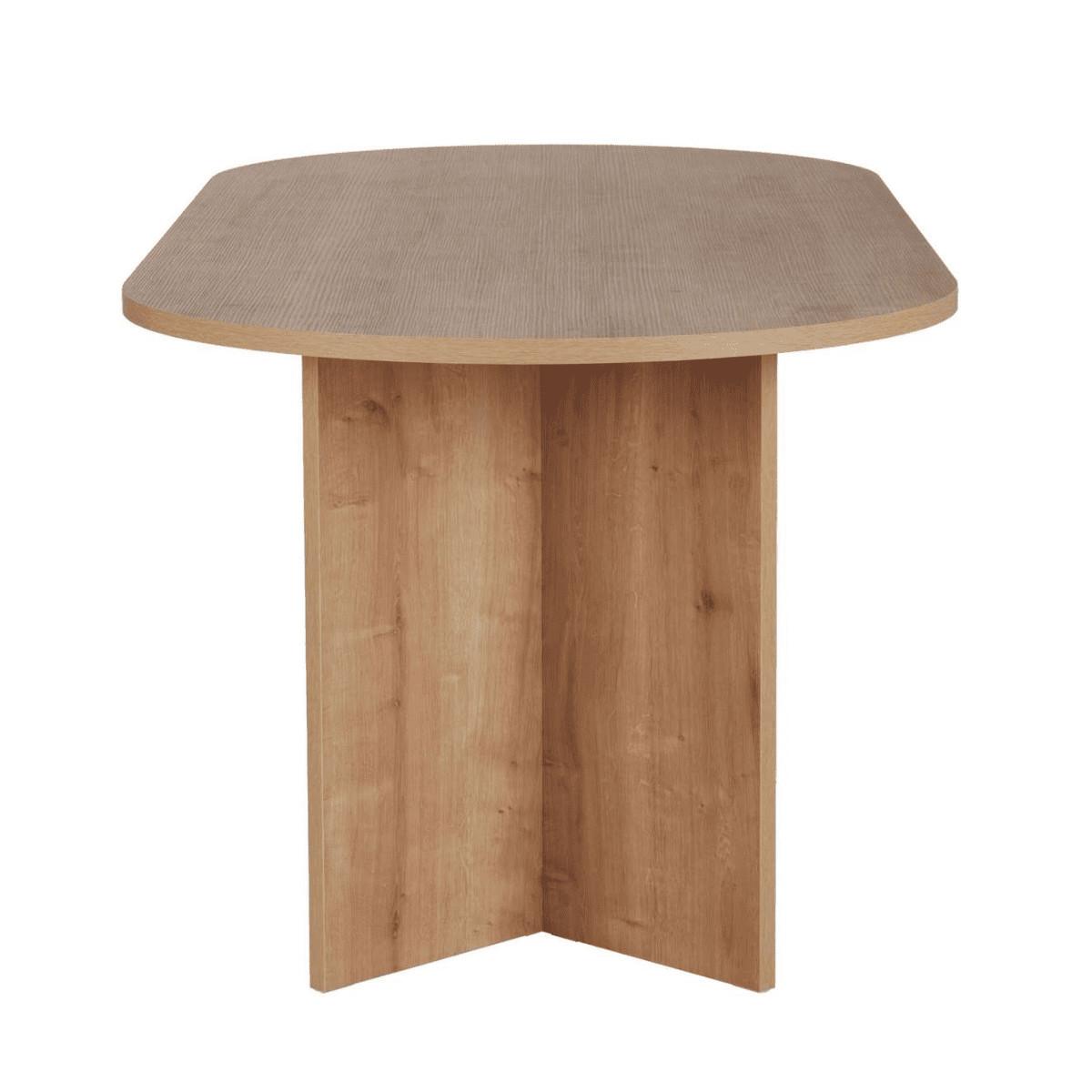 ESSTISCH mit ovaler Tischplatte L200 cm 90/200/75 cm - Eichefarben, Holzwerkstoff (96/90/75cm) - Calicosy