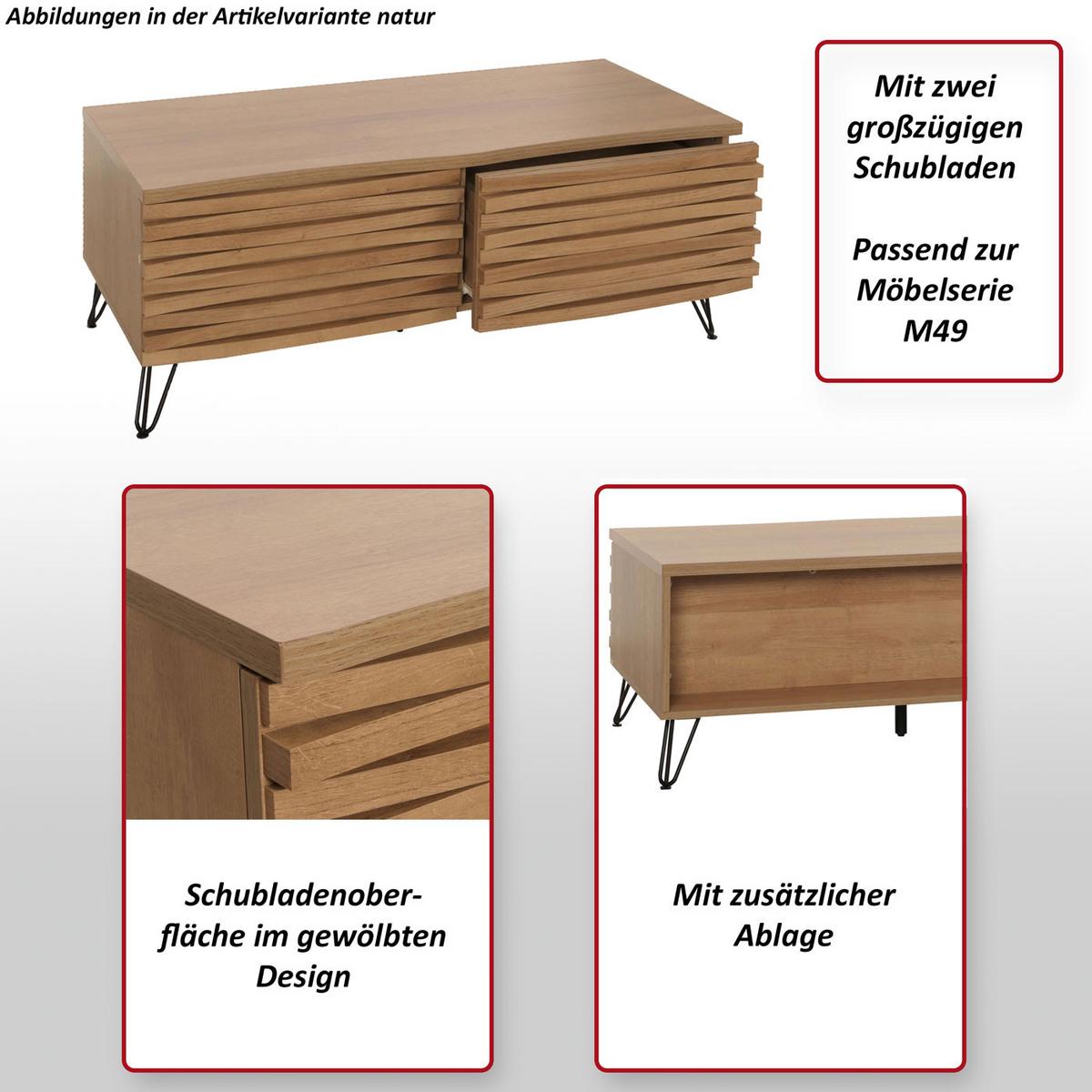COUCHTISCH Walnuss Dekor - Walnussfarben, Holzwerkstoff (55/110/46cm) - MCW