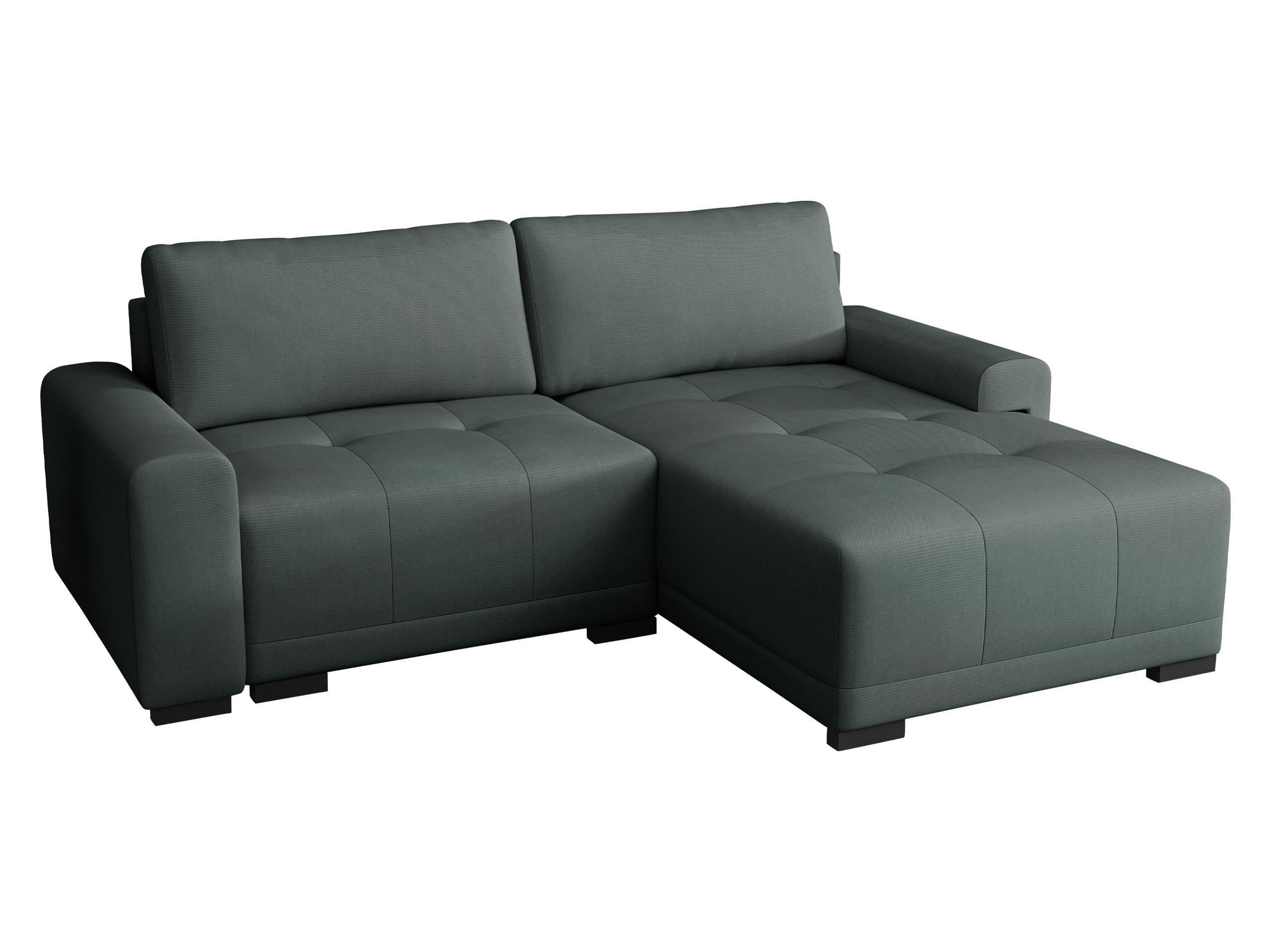 ECKSOFA Milton - Graphitfarben/Schwarz, Holz/Textil (237/180cm) - MIRJAN24