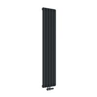 HEIZKÖRPER D-Profil Vertikal Mittelanschluss Anthrazit 180/34,8 cm - Anthrazit, Metall (35/180/10cm) - EMKE